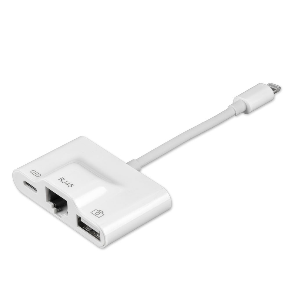 3in1 Hub Lightning to USB TypeA and Lightning white 4Smarts